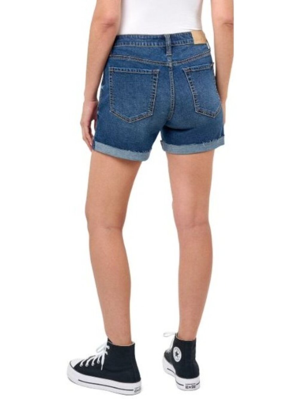 Seven 7 Weekend Short Size 10 Cuffed Denim Short 5” inseam NWT Medium Wash - Picture 2 of 14